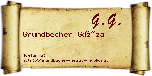Grundbecher Géza névjegykártya