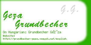 geza grundbecher business card